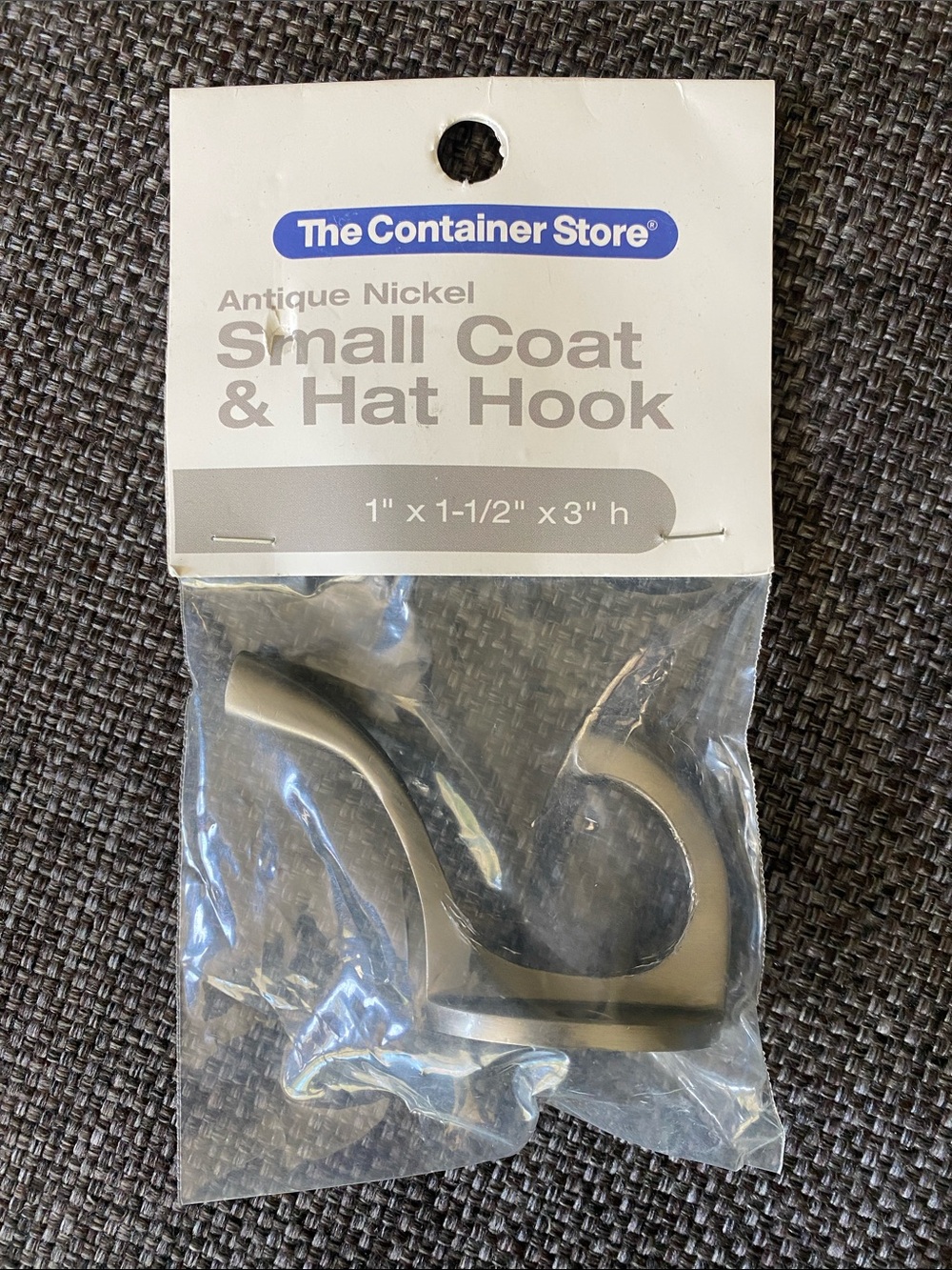 ⭐️ NWT The Container Store Antique Nickel Small Coat and Hat Hook